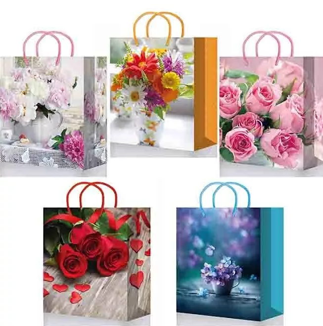 Пакет подарочный ламинированный , 264х327х136 ,  mix L, L398;316;303;380;310;331;385;347;316;354;307