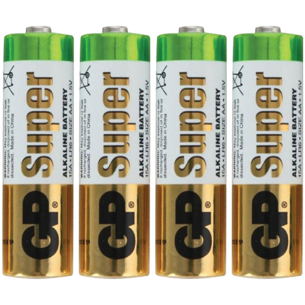 4 шт Батарейка GP Super LR6,15A, size AA