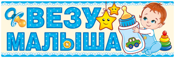 Магнит для авто , 'Везу малышку', 444 мм х 144 мм, 15.11.00662